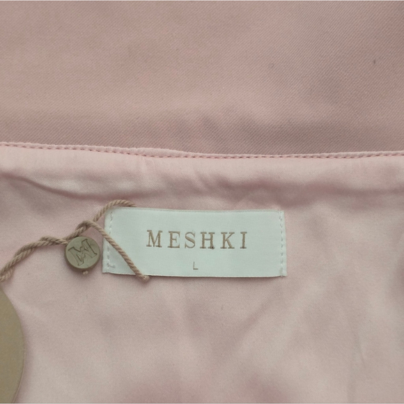 Meshki Krista Strapless Suiting Top Pink Off Shoulder Double Breasted Peplum - Picture 7 of 10